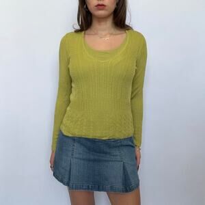 Jones New York Green Pointelle Sweater
